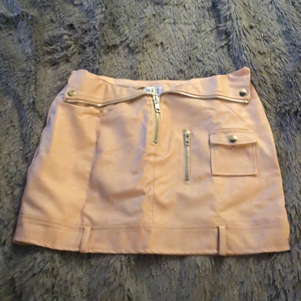 Leather mini skirt